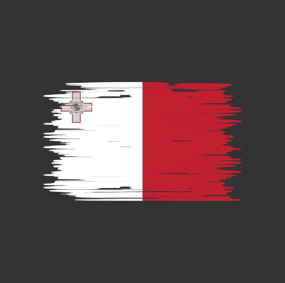 malta flaggborste. National flagga vektor