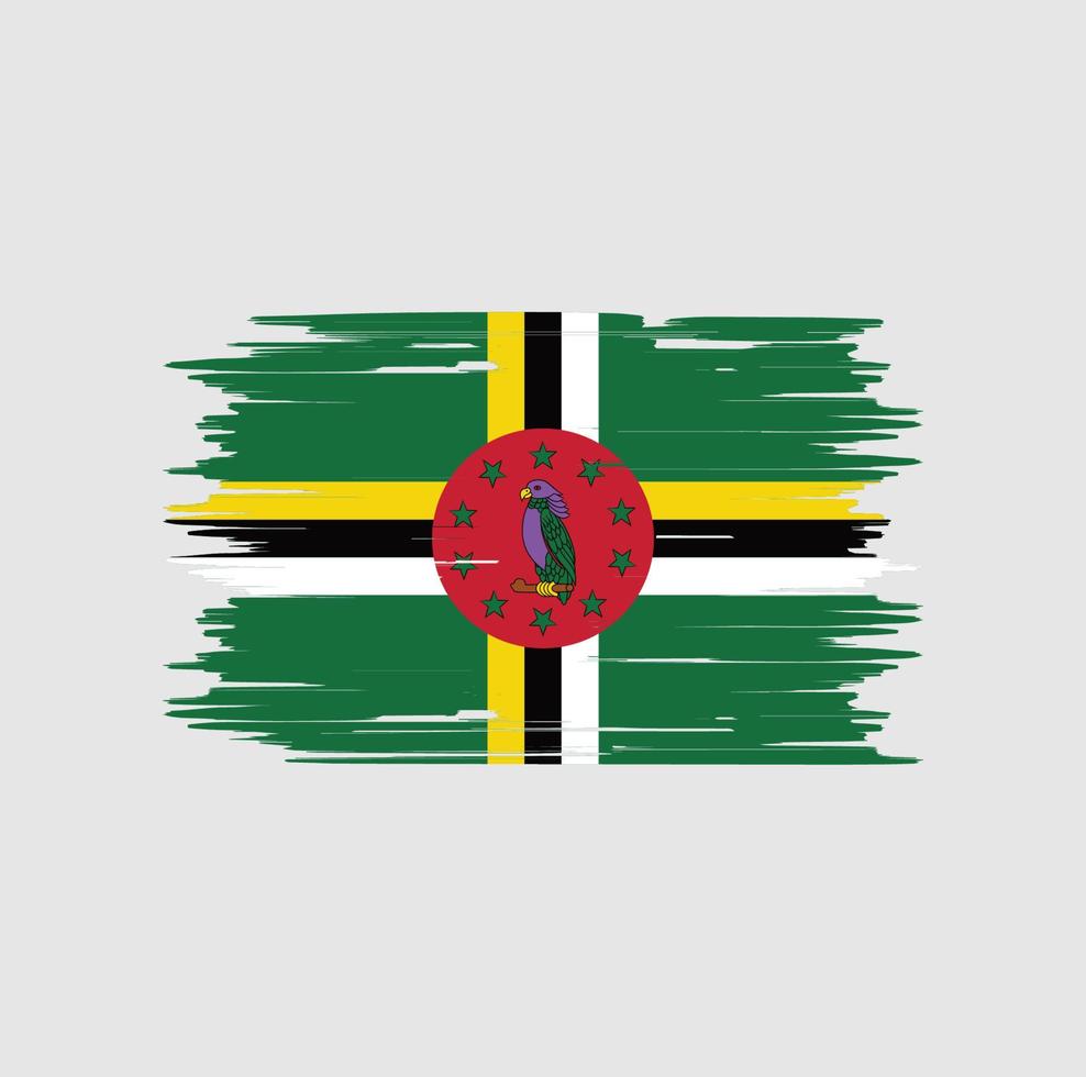 dominica flaggborste. National flagga vektor