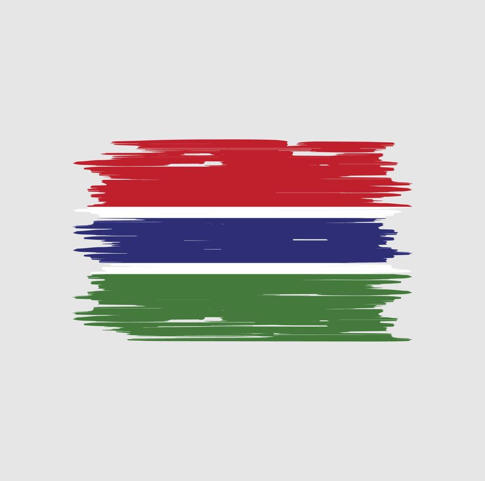 Bürste mit Gambia-Flagge. Nationalflagge vektor