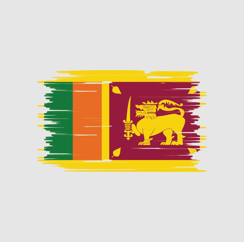 Flaggenbürste Sri Lankas. Nationalflagge vektor