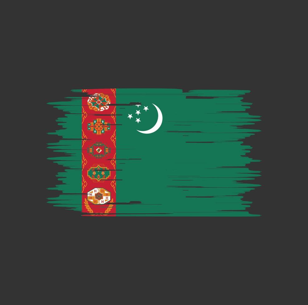 Bürste der turkmenischen Flagge. Nationalflagge vektor