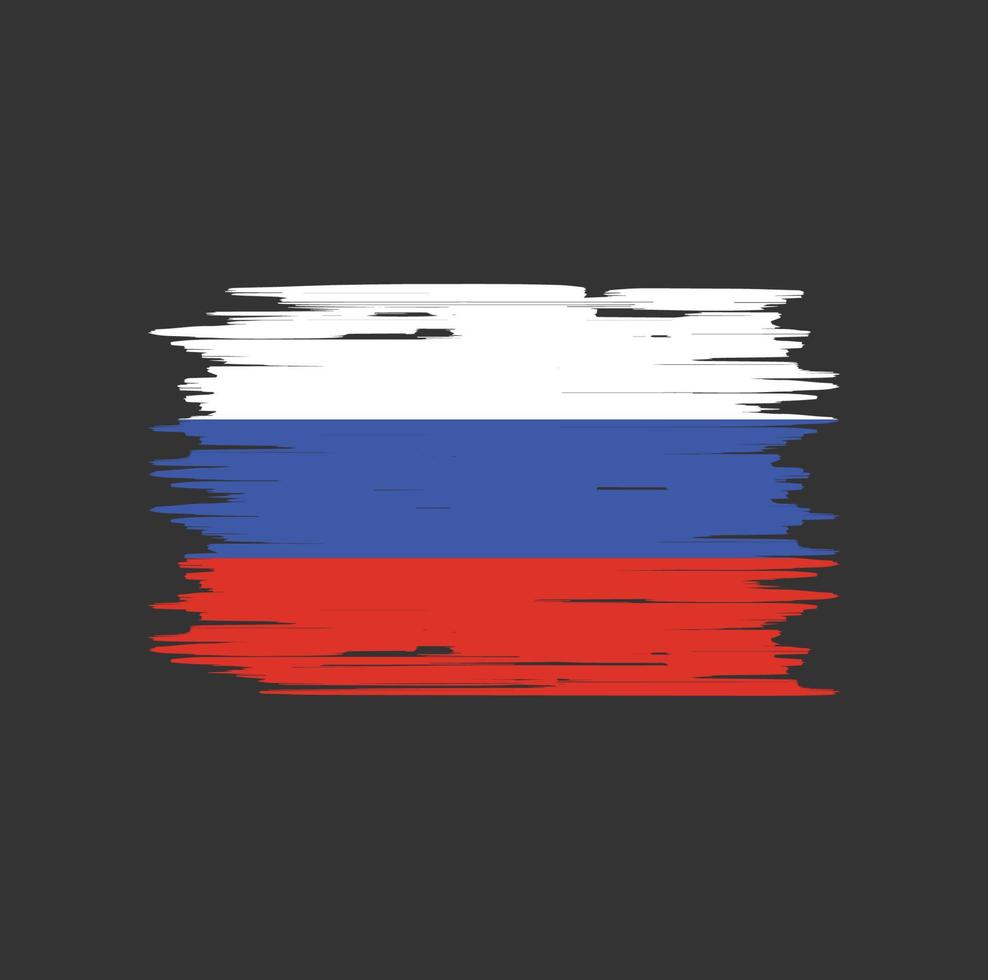 Pinsel mit russischer Flagge. Nationalflagge vektor