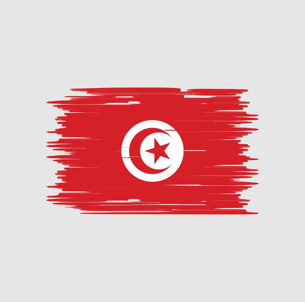 tunisien flaggborste. National flagga vektor