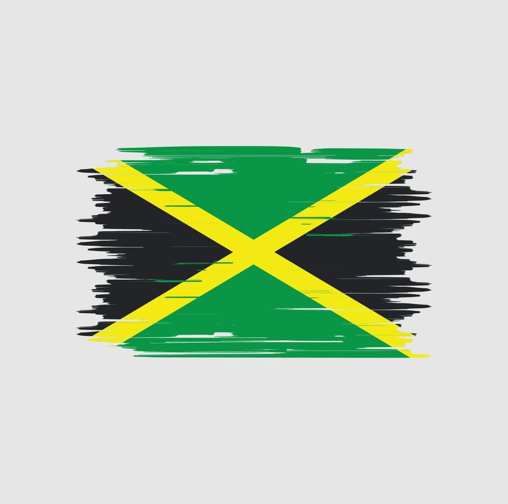 Bürste der Jamaika-Flagge. Nationalflagge vektor