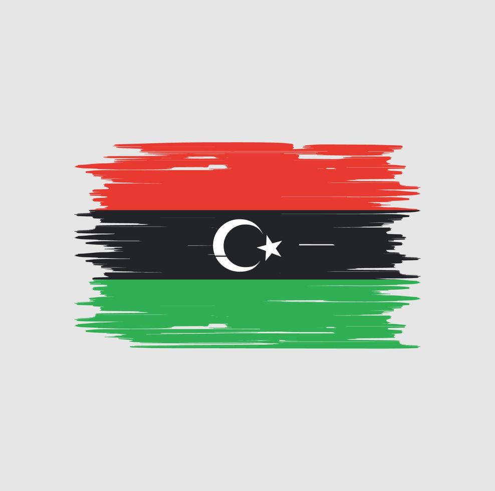 Bürste der libyschen Flagge. Nationalflagge vektor