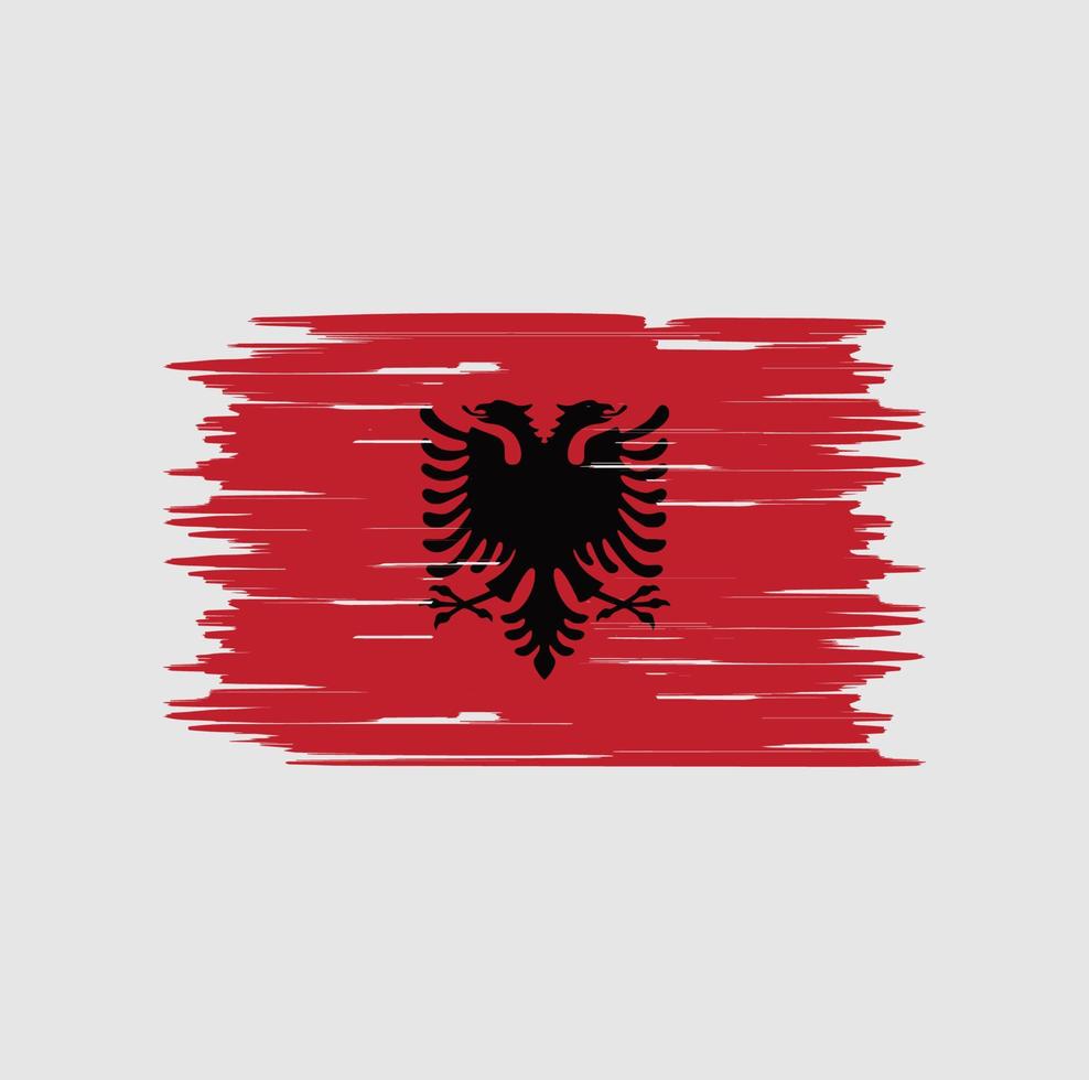 Albaniens flaggborste. National flagga vektor