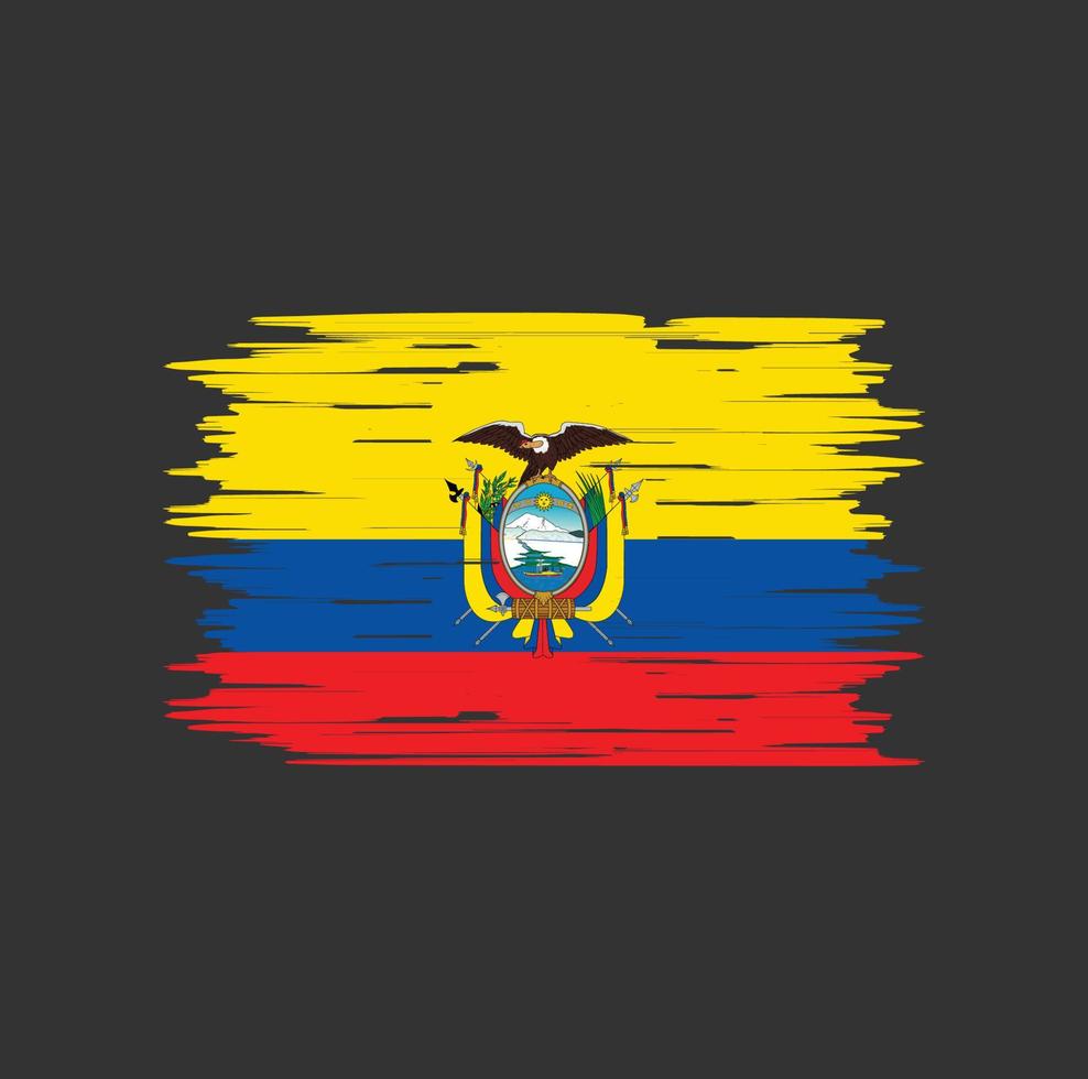 ecuador flaggborste. National flagga vektor