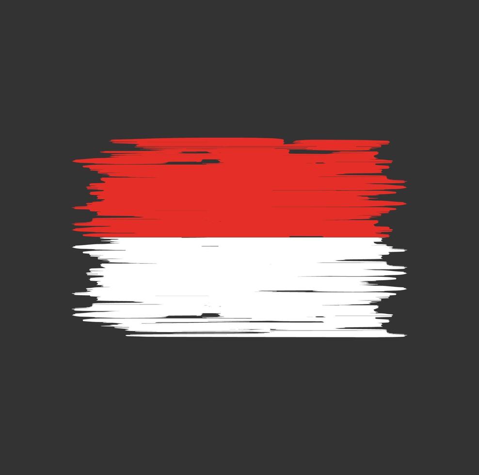 Bürste der indonesischen Flagge. Nationalflagge vektor