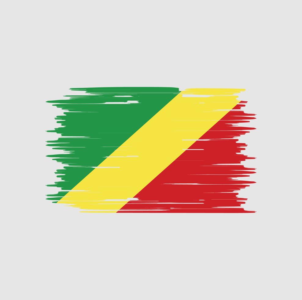 Kongo-Flagge-Pinsel. Nationalflagge vektor
