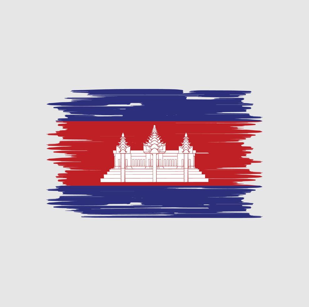 kambodscha flag pinsel. Nationalflagge vektor