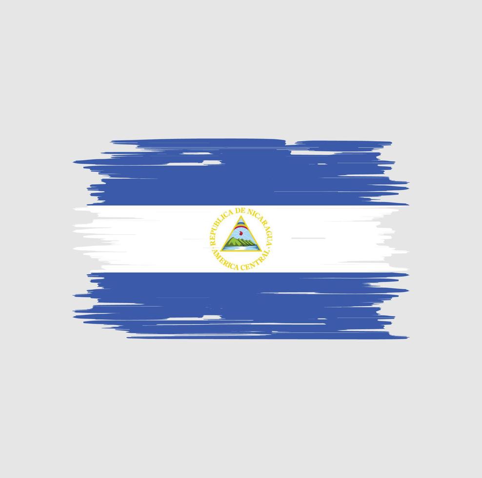 nicaragua flaggborste. National flagga vektor
