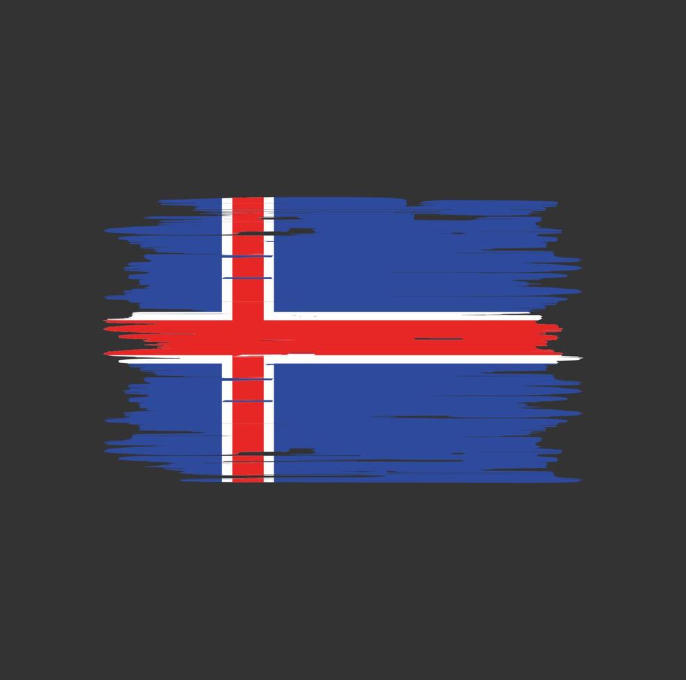 Bürste der isländischen Flagge. Nationalflagge vektor