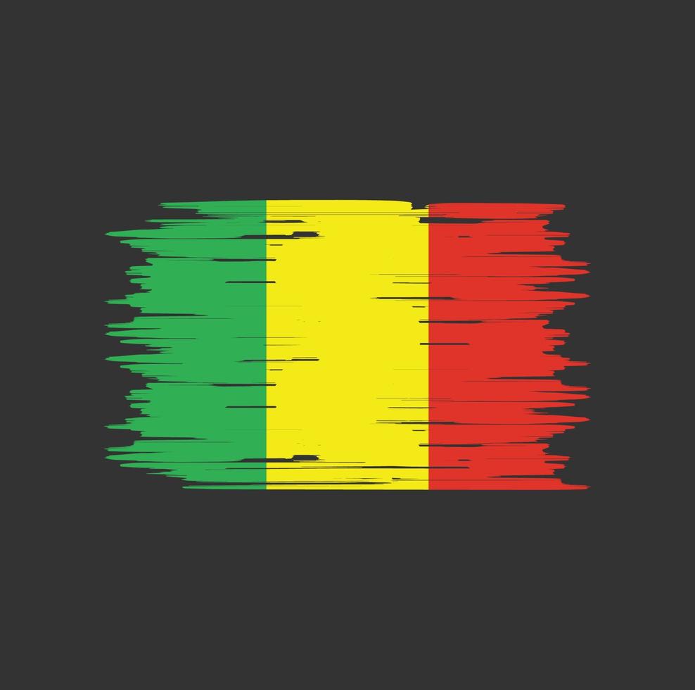 Bürste der mali-Flagge. Nationalflagge vektor