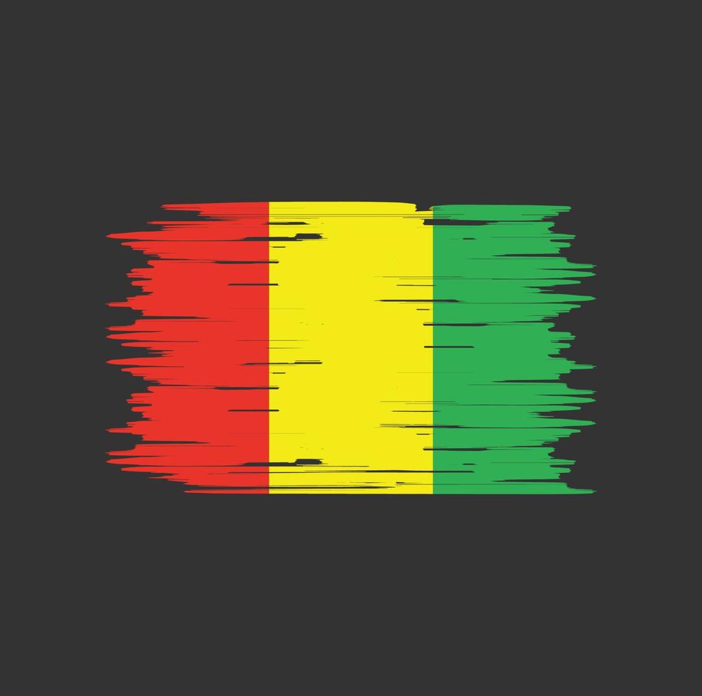 guinea flagga borste. National flagga vektor