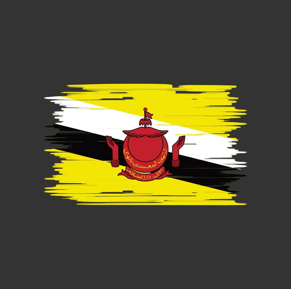 Bürste der Brunei-Flagge. Nationalflagge vektor