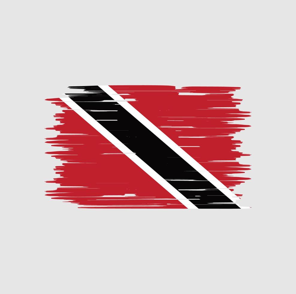 Flaggenbürste von Trinidad und Tobago. Nationalflagge vektor