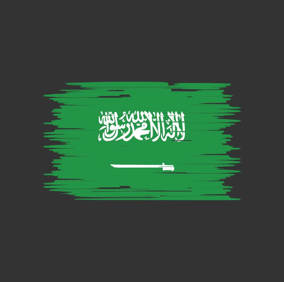 Saudiarabien flaggborste. National flagga vektor