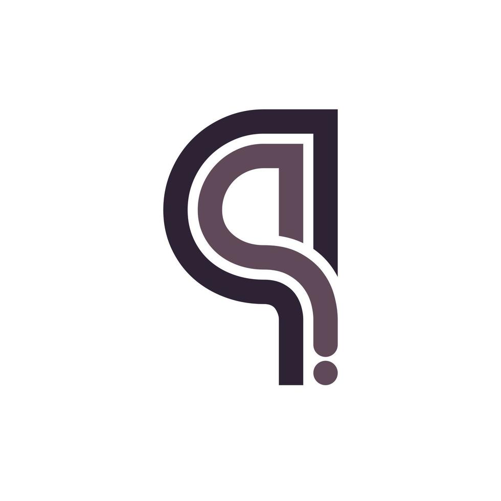initial bokstaven q logotyp flera rader stil med prick symbol ikon vektor design inspiration