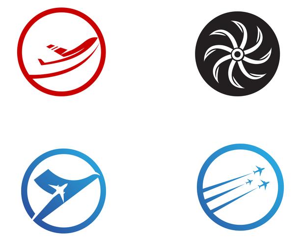 Flygplan flyga logotyp och symboler vektor mall