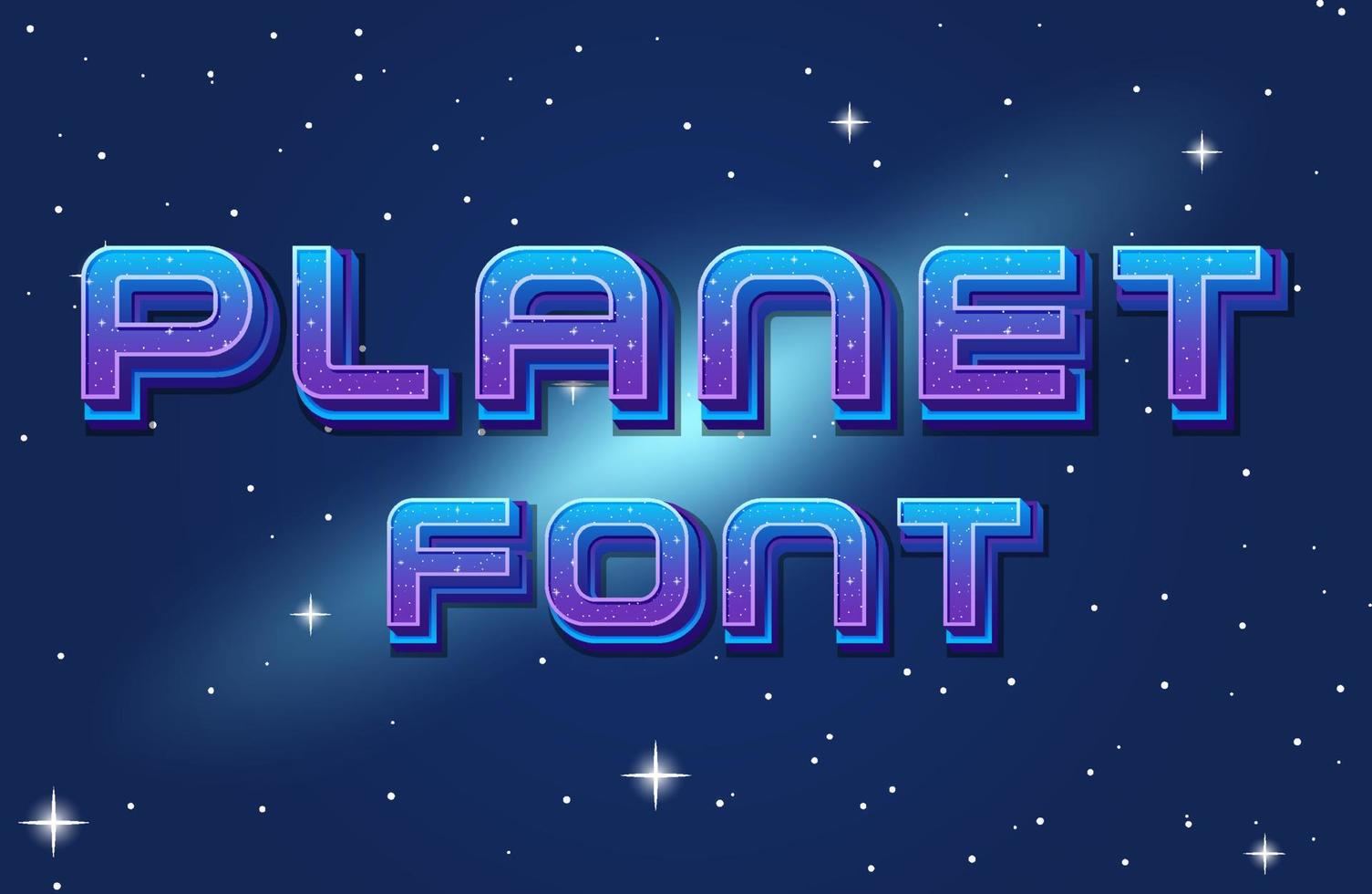 Galaxy-Schriftart-Logo auf Weltraumhintergrund vektor