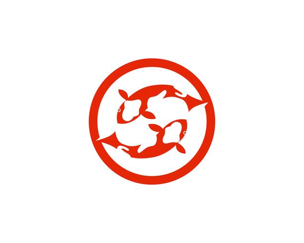 Koi-Fisch-Logo und Symbole vector Schablonenikonen