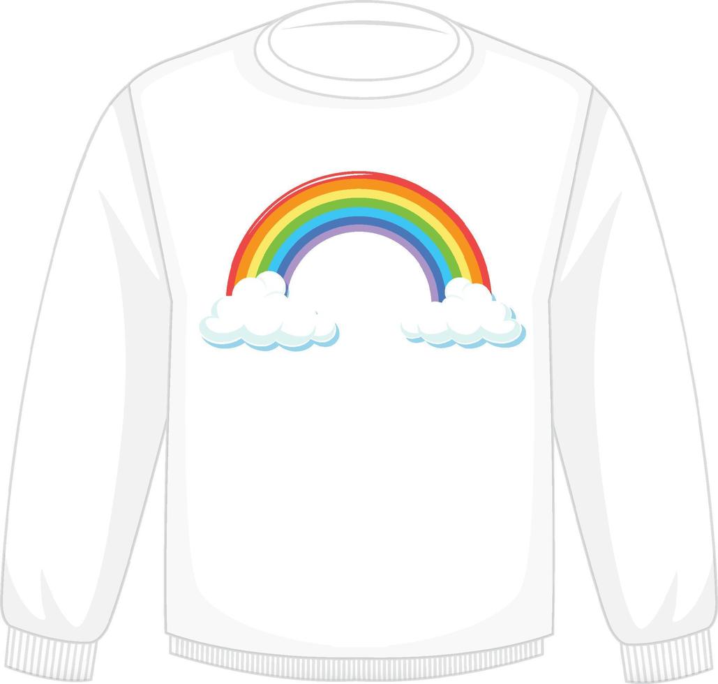 ein weißer Pullover mit Regenbogenmuster auf weißem Hintergrund vektor