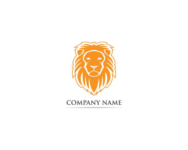 Lion Head Mascot-logotyp och symbolvektor vektor