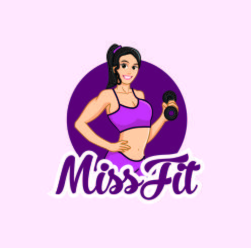 Fitness Frauen Charakter Logo Maskottchen Designs vektor