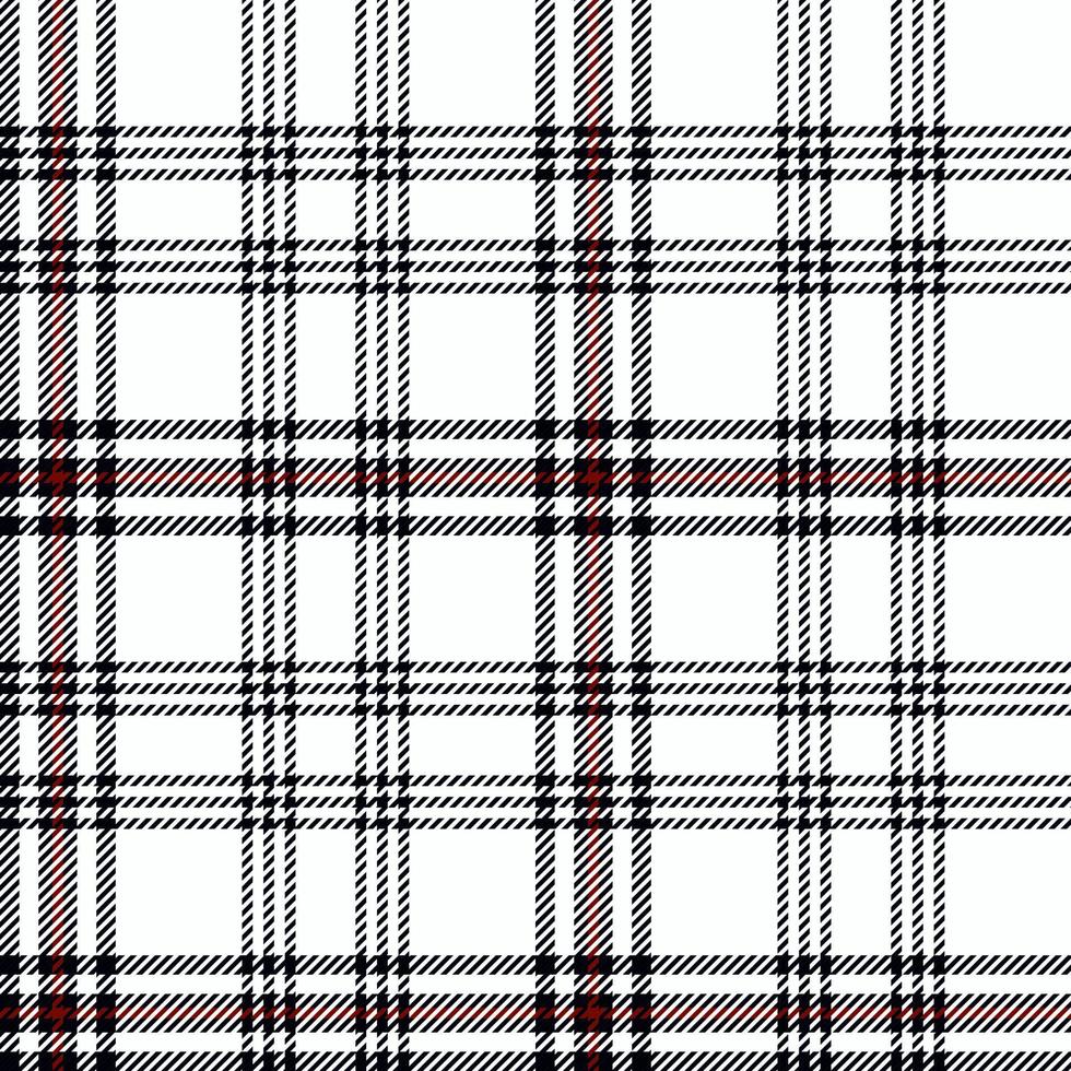 traditionellt tartan plädmönster i vitt, svart och rött. struktur från pläd, dukar, kläder, skjortor, klänningar, papper, sängkläder, filtar och andra textilprodukter vektor