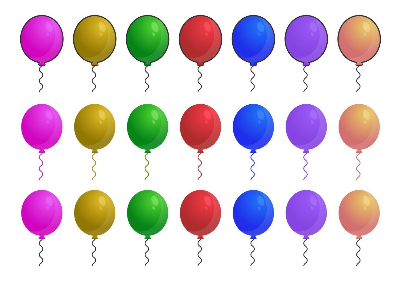 illustration vektorgrafik av färgglada ballonger, perfekt för födelsedagsdesigner vektor