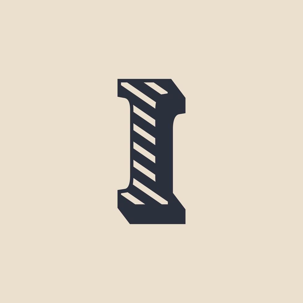 bokstaven i retro vintage hipster vektor logotyp designmall inspiration