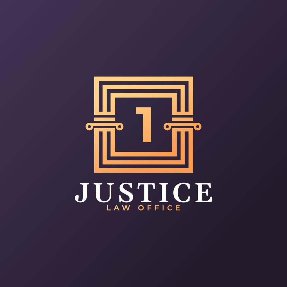 Anwaltskanzlei Nummer 1 Logo-Design-Vorlagenelement vektor