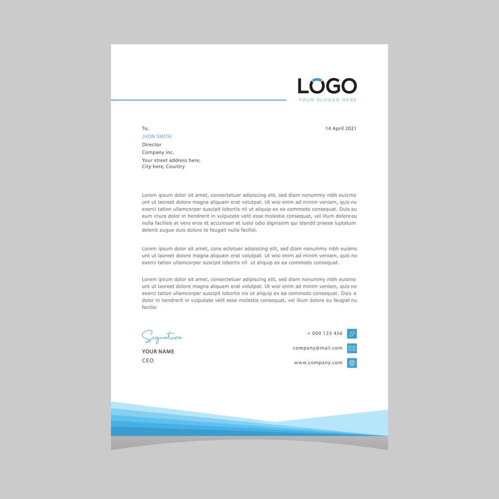 a4-storlek elegant malldesign för brevpapper i minimalistisk stil vektor