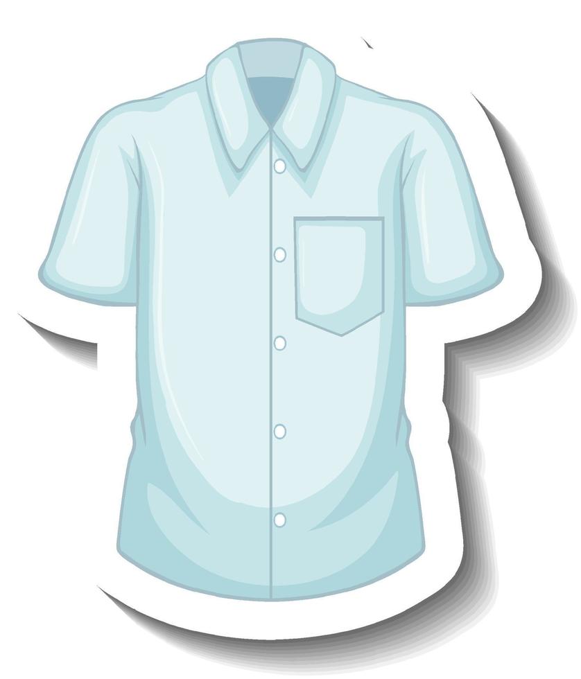 klistermärke ljusblå skjorta i tecknad stil vektor