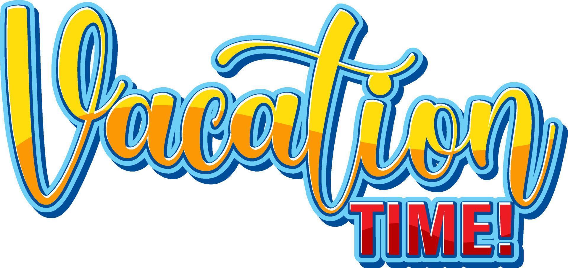 Urlaubszeit-Typografie-Logo vektor