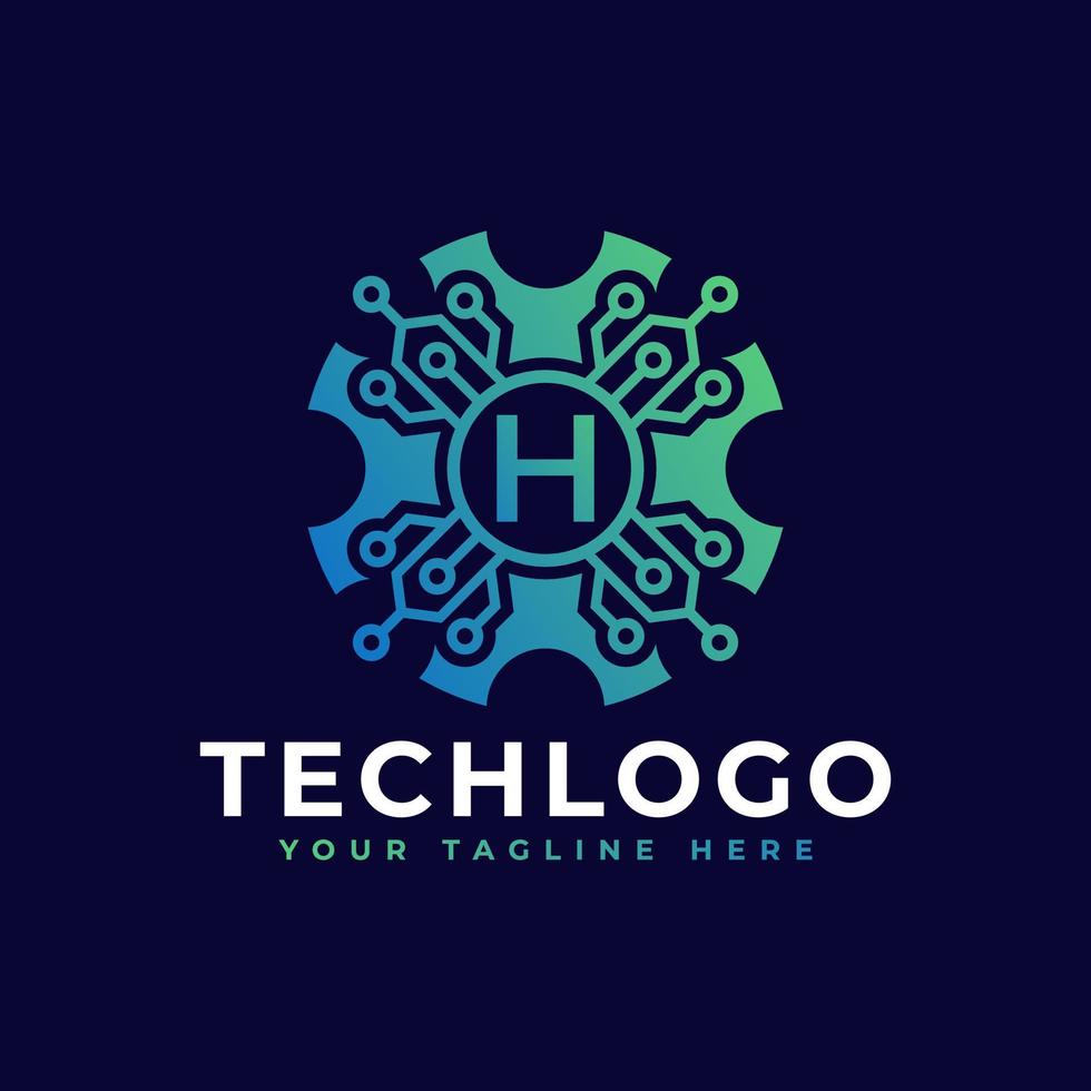 technologie anfangsbuchstabe h logo design template element. vektor