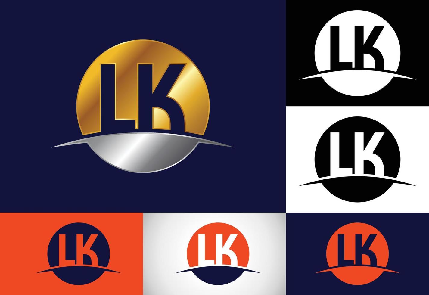 första monogram bokstaven lk logotyp design vektor mall. lk bokstavslogotypdesign