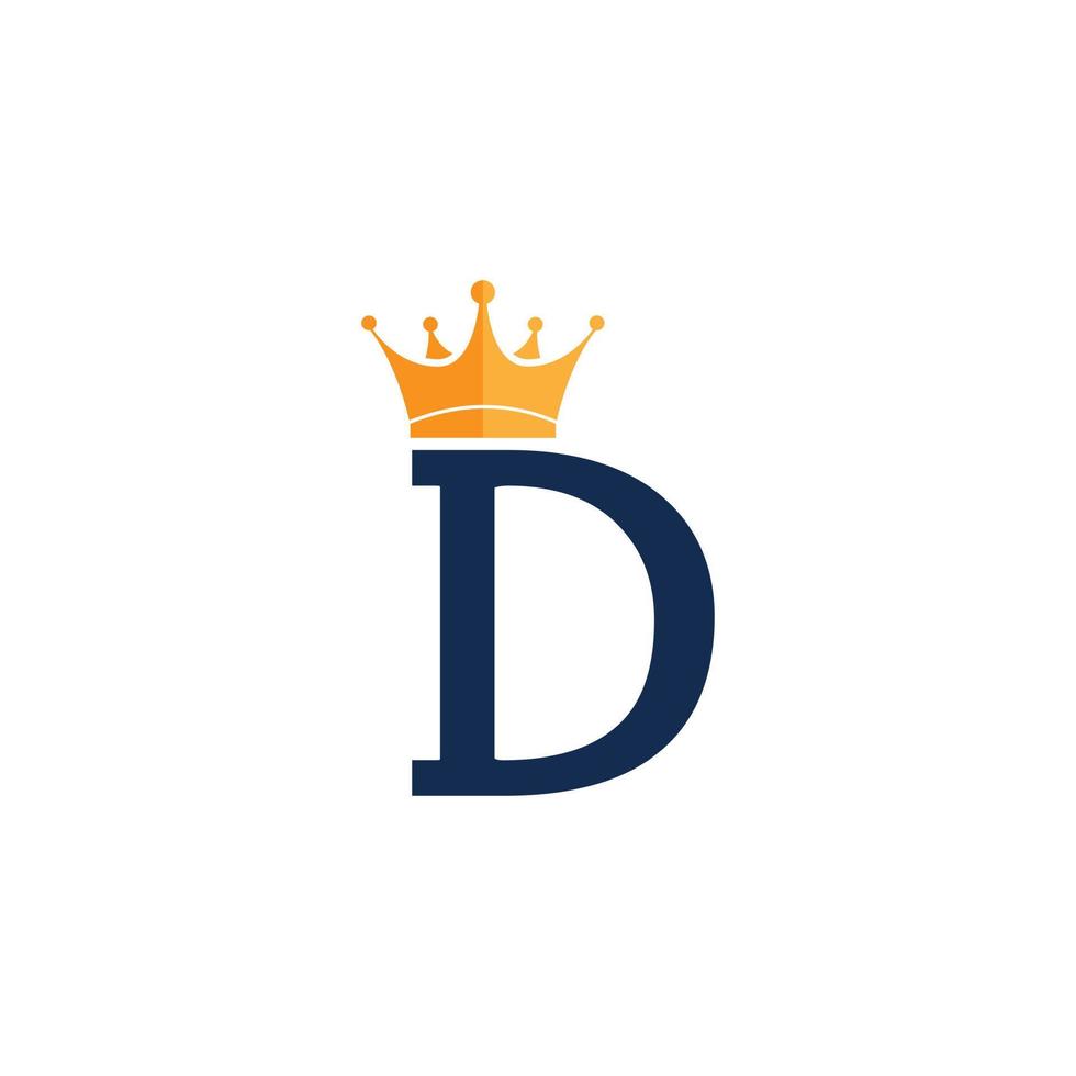 initial bokstaven d med kronan logotyp varumärkesidentitet logotyp designmall vektor