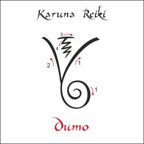 Karuna Reiki. Energihälsa. Alternativ medicin. Dumo Symbol. Andlig övning. Esoterisk. Vektor