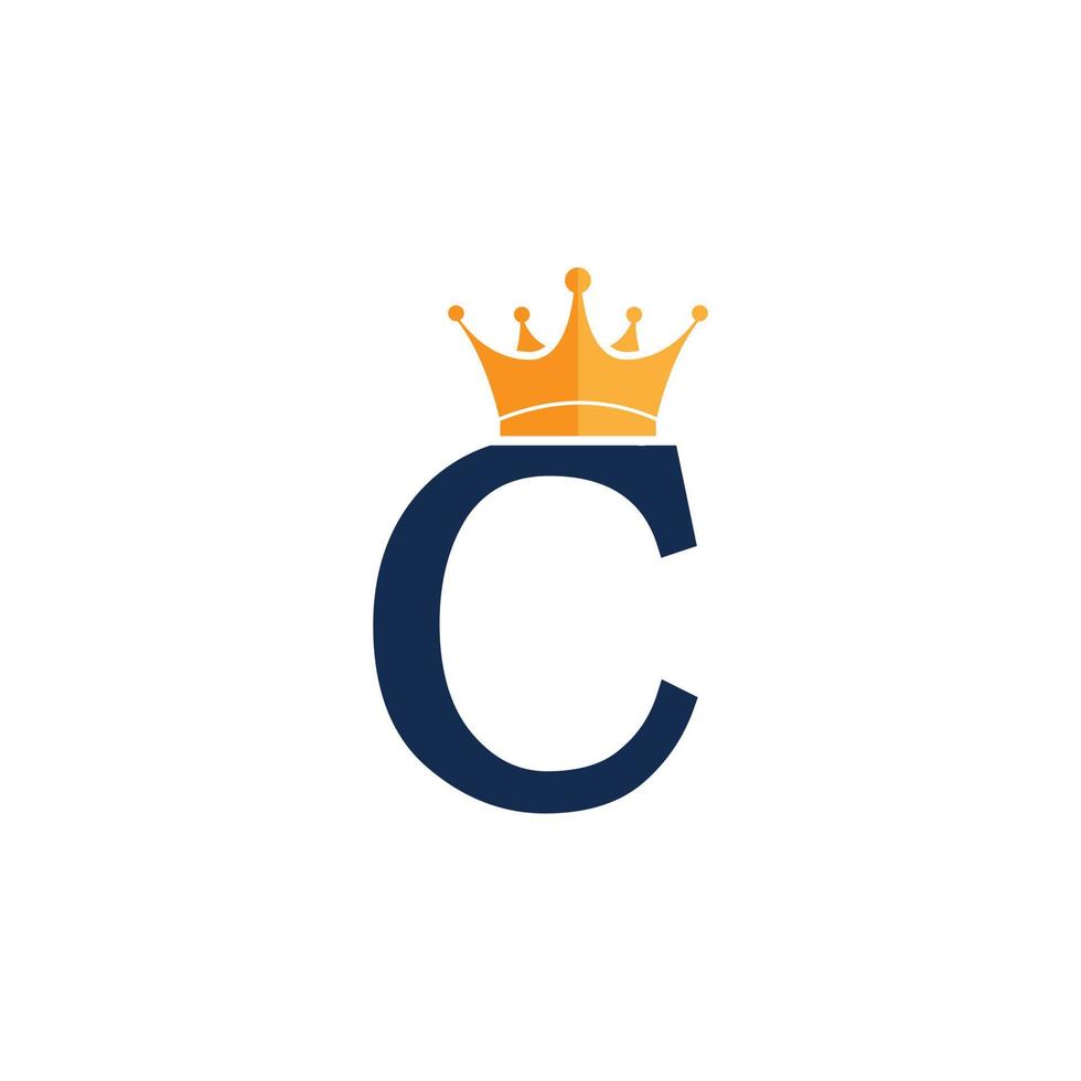 första bokstaven c med kronan logotyp varumärkesidentitet logotyp designmall vektor