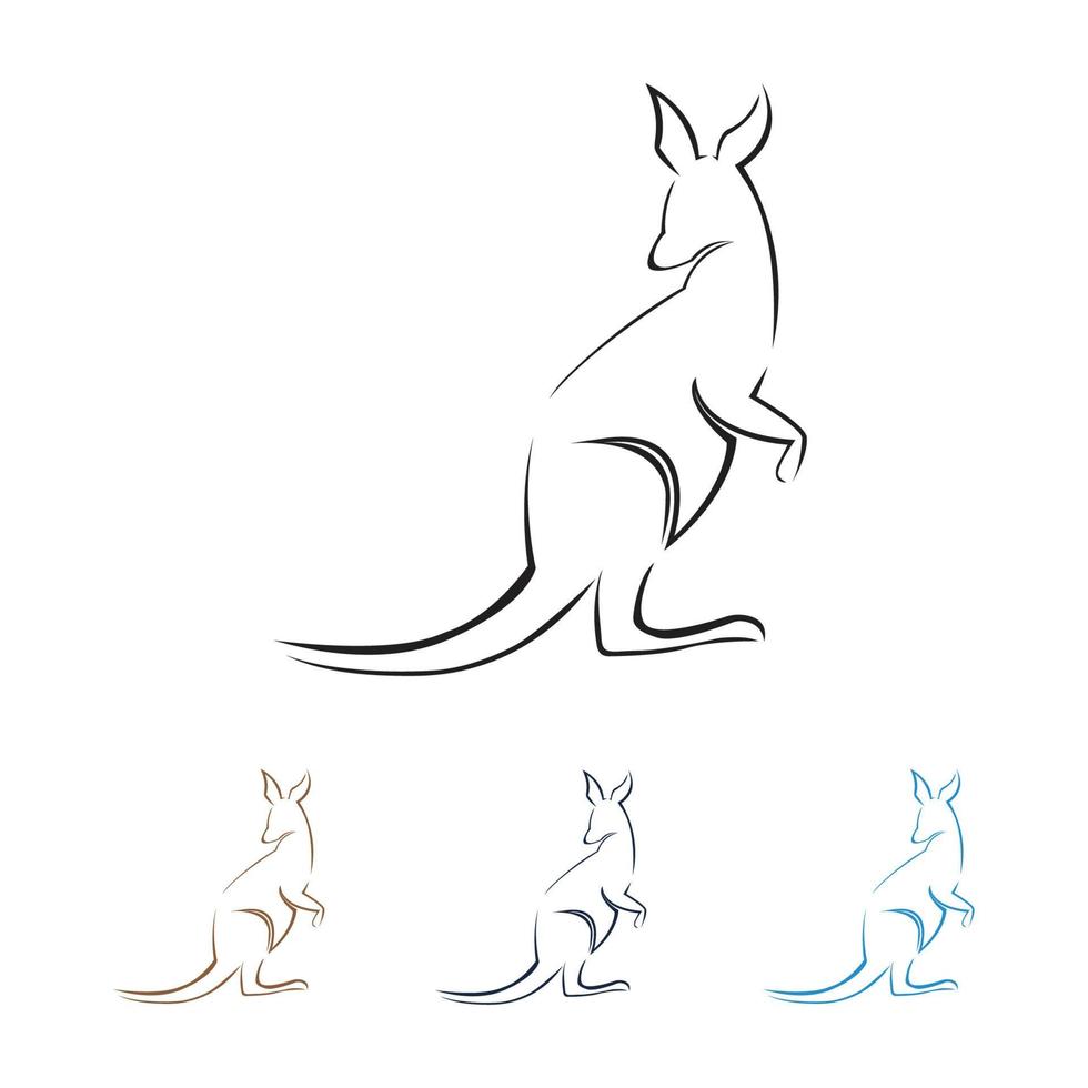 Känguru-Vektor-Logo vektor