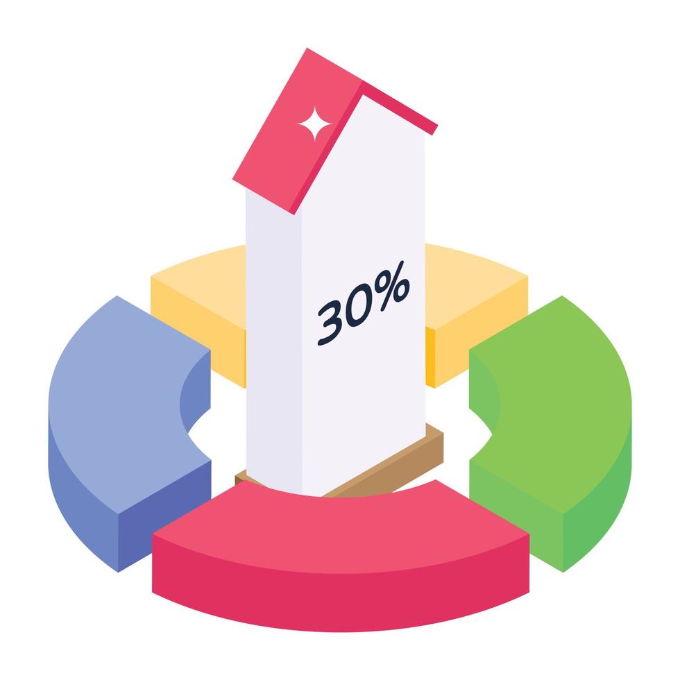 Home Infografik isometrisches Symbol, editierbarer Vektor