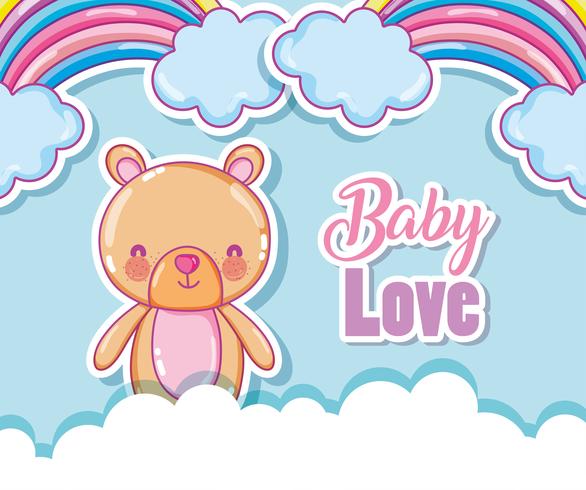 Baby Liebe Cartoon Regenbogen vektor