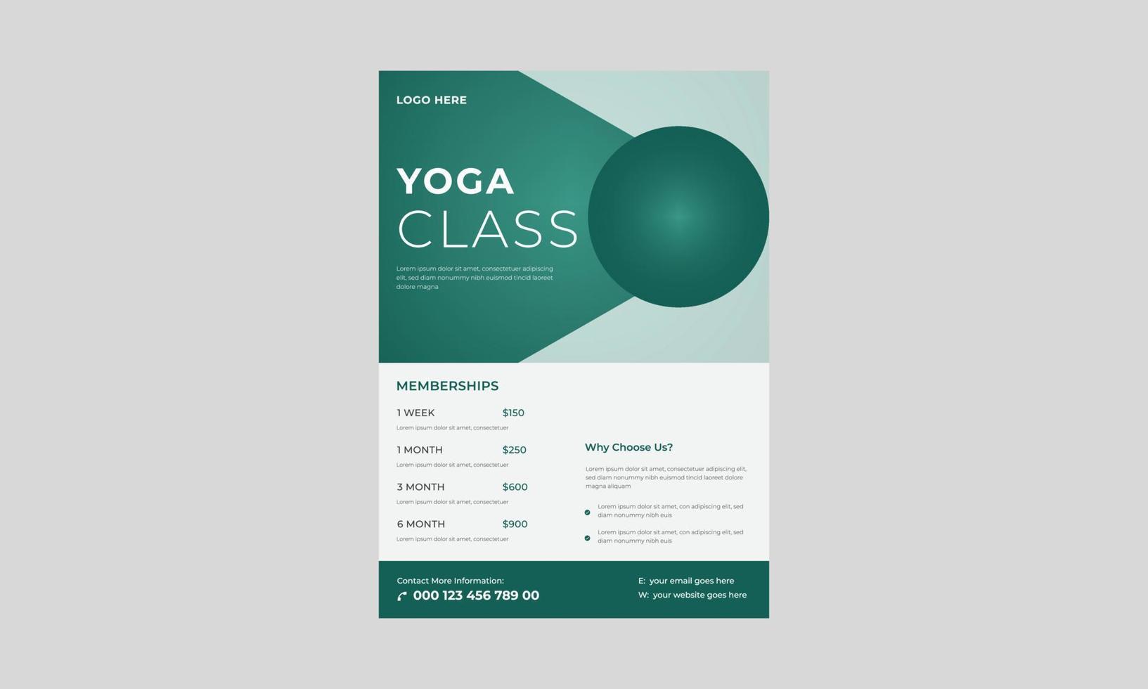 yoga flyer designmall, fitness träning banner design mall, yoga online klass flyer mall, yoga business flyer mall vektor