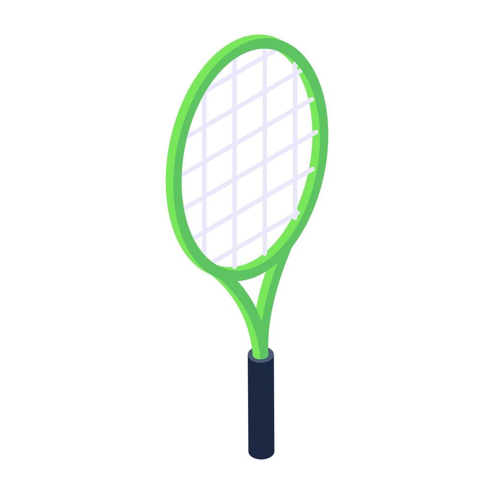 Badminton-Zubehör, isometrische Ikone des Squash-Schlägers vektor
