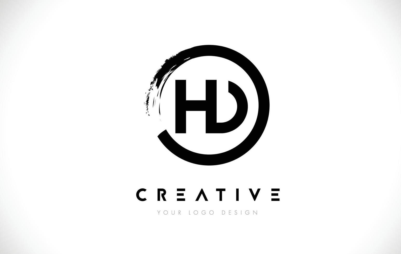 HD-Kreisbuchstabe-Logo mit Kreisbürstendesign und weißem Hintergrund. vektor