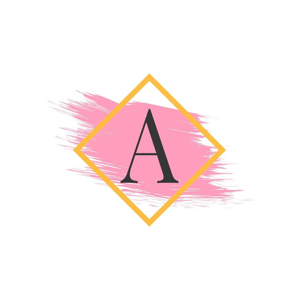 Schreiben Sie ein Logo mit Aquarellpinselstrich. verwendbar für Geschäfts-, Hochzeits-, Make-up- und Modelogos. vektor