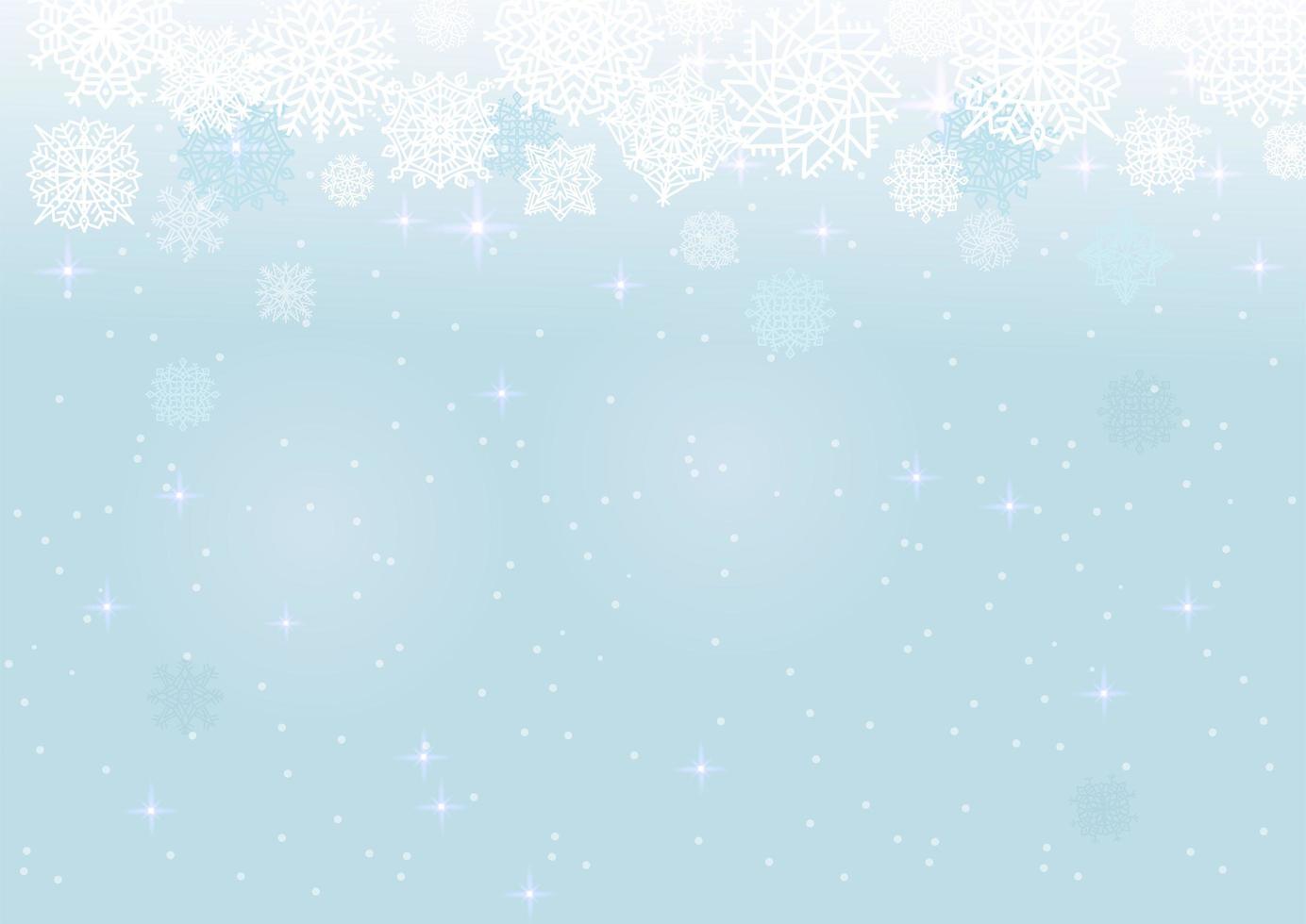 weißer schnee auf dem blauen maschenhintergrund, winter- und weihnachtsthema. abstrakte Vektorkarte mit Schneeflocken. vektor