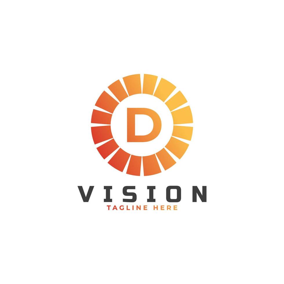 vision första bokstaven d logotyp designmall element vektor