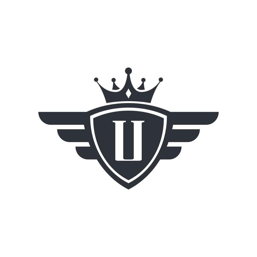 bokstaven u kunglig sport seger emblem logotyp design inspiration vektor